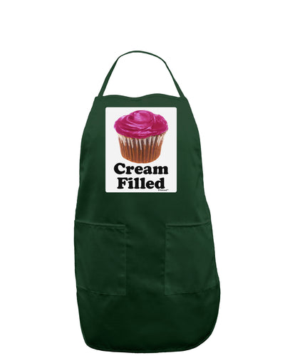 Cream Filled Pink Cupcake Design Panel Dark Adult Apron by TooLoud-Bib Apron-TooLoud-Hunter-One-Size-Davson Sales