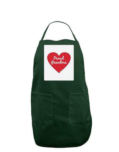 Proud Grandma Heart Panel Dark Adult Apron-Bib Apron-TooLoud-Hunter-One-Size-Davson Sales
