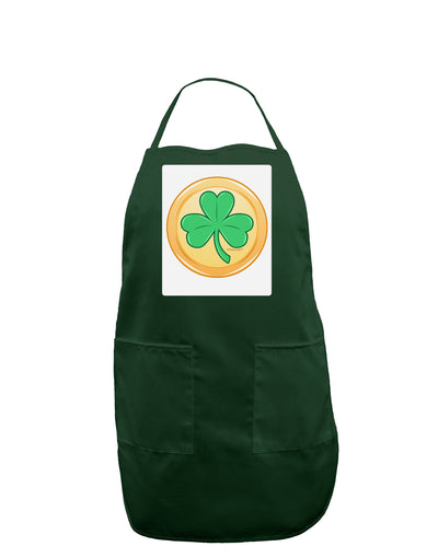 Shamrock Button Vector Design Panel Dark Adult Apron by TooLoud-Bib Apron-TooLoud-Hunter-One-Size-Davson Sales