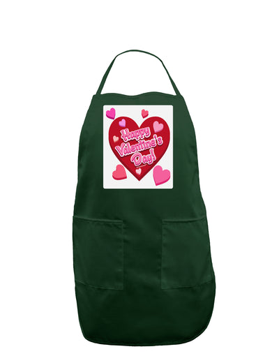 Happy Valentine's Day Romantic Hearts Panel Dark Adult Apron-Bib Apron-TooLoud-Hunter-One-Size-Davson Sales