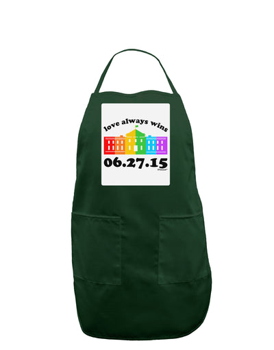 Love Always Wins with Date - Marriage Equality Panel Dark Adult Apron-Bib Apron-TooLoud-Hunter-One-Size-Davson Sales