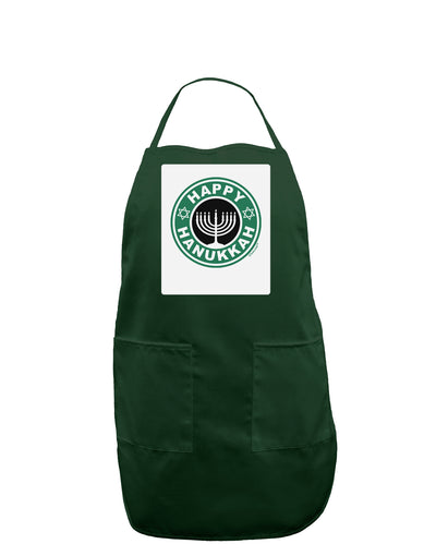 Happy Hanukkah Latte Logo Panel Dark Adult Apron-Bib Apron-TooLoud-Hunter-One-Size-Davson Sales