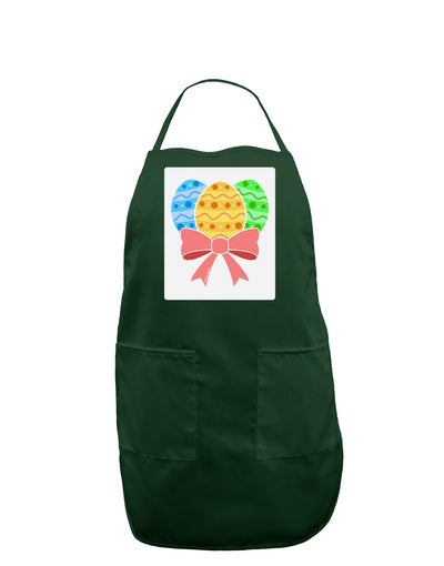 Easter Eggs With Bow Panel Dark Adult Apron by TooLoud-Bib Apron-TooLoud-Hunter-One-Size-Davson Sales