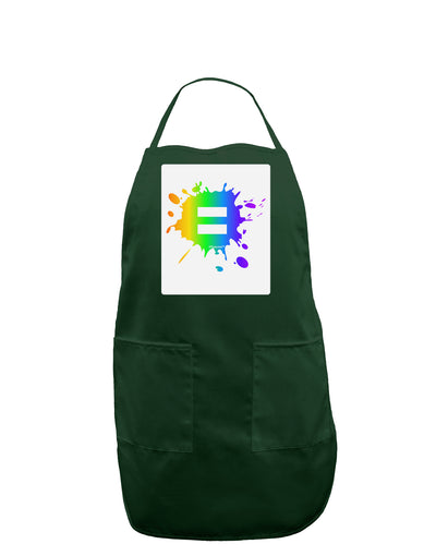 Equal Rainbow Paint Splatter Panel Dark Adult Apron by TooLoud-Bib Apron-TooLoud-Hunter-One-Size-Davson Sales