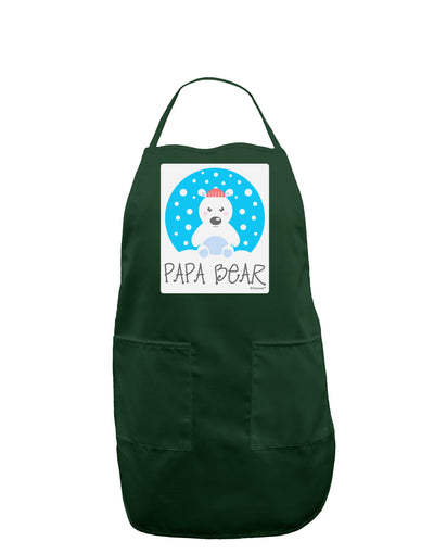 Matching Polar Bear Family - Papa Bear Panel Dark Adult Apron by TooLoud-Bib Apron-TooLoud-Hunter-One-Size-Davson Sales