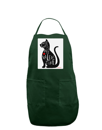 My Cat Is My Valentine Panel Dark Adult Apron by TooLoud-Bib Apron-TooLoud-Hunter-One-Size-Davson Sales