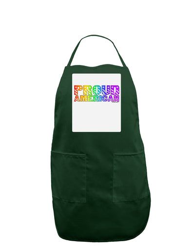 Proud American Rainbow Text Panel Dark Adult Apron by TooLoud-Bib Apron-TooLoud-Hunter-One-Size-Davson Sales