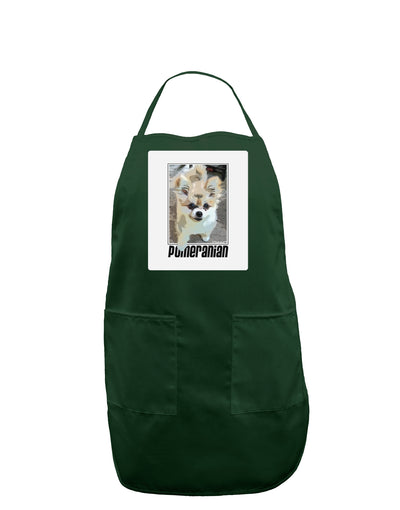 Pomeranian Step Out Panel Dark Adult Apron by TooLoud-Bib Apron-TooLoud-Hunter-One-Size-Davson Sales