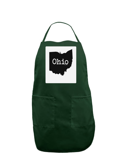 Ohio - United States Shape Panel Dark Adult Apron by TooLoud-Bib Apron-TooLoud-Hunter-One-Size-Davson Sales