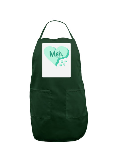 Meh Candy Heart Green - Valentines Day Panel Dark Adult Apron by TooLoud-Bib Apron-TooLoud-Hunter-One-Size-Davson Sales