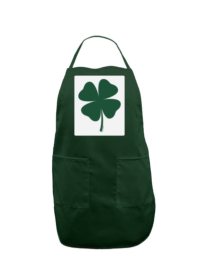 Lucky Four Leaf Clover St Patricks Day Panel Dark Adult Apron-Bib Apron-TooLoud-Hunter-One-Size-Davson Sales