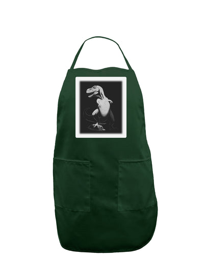 Tyrannosaurus Rex Design - Grayscale Panel Dark Adult Apron by TooLoud-Bib Apron-TooLoud-Hunter-One-Size-Davson Sales