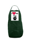 I Heart My Pug Panel Dark Adult Apron by TooLoud-Bib Apron-TooLoud-Hunter-One-Size-Davson Sales