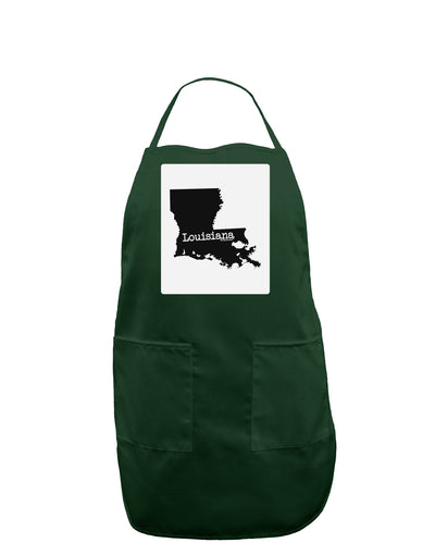 Louisiana - United States Shape Panel Dark Adult Apron by TooLoud-Bib Apron-TooLoud-Hunter-One-Size-Davson Sales