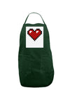 Pixel Heart Design 1 - Valentine's Day Panel Dark Adult Apron-Bib Apron-TooLoud-Hunter-One-Size-Davson Sales