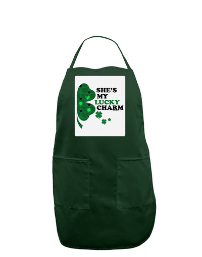 She's My Lucky Charm - Right Panel Dark Adult Apron-Bib Apron-TooLoud-Hunter-One-Size-Davson Sales