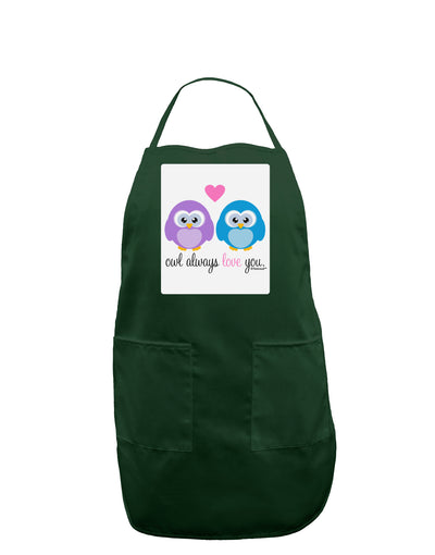 Owl Always Love You Panel Dark Adult Apron by TooLoud-Bib Apron-TooLoud-Hunter-One-Size-Davson Sales