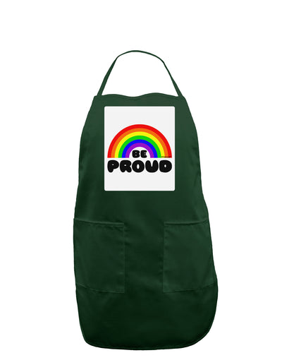 TooLoud Rainbow - Be Proud Gay Pride Panel Dark Adult Apron-Bib Apron-TooLoud-Hunter-One-Size-Davson Sales