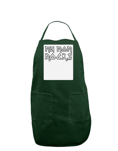 My Mom Rocks - Mother's Day Panel Dark Adult Apron-Bib Apron-TooLoud-Hunter-One-Size-Davson Sales