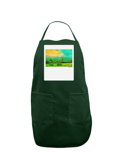 Mountain Sunset Watercolor Panel Dark Adult Apron-Bib Apron-TooLoud-Hunter-One-Size-Davson Sales