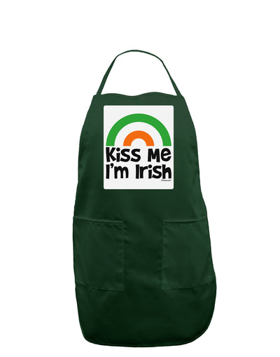 Irish Flag Rainbow - Kiss Me I'm Irish Panel Dark Adult Apron by TooLoud-Bib Apron-TooLoud-Hunter-One-Size-Davson Sales