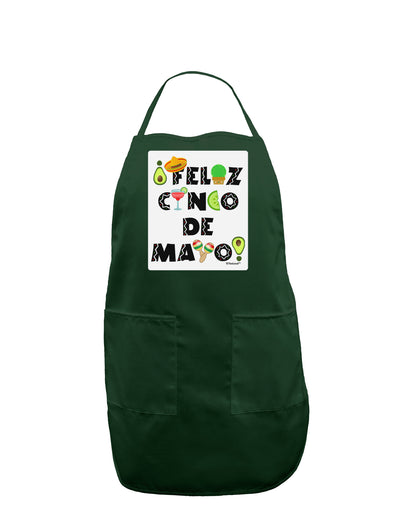 Feliz Cinco de Mayo - Fiesta Icons Panel Dark Adult Apron by TooLoud-Bib Apron-TooLoud-Hunter-One-Size-Davson Sales