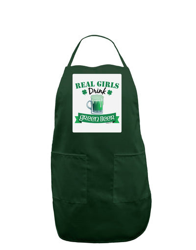 Real Girls Drink Green Beer Panel Dark Adult Apron-Bib Apron-TooLoud-Hunter-One-Size-Davson Sales