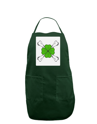 Clover and Crossbones Panel Dark Adult Apron by TooLoud-Bib Apron-TooLoud-Hunter-One-Size-Davson Sales