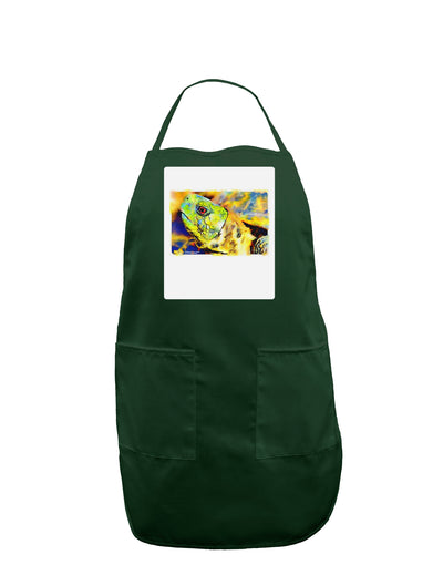 Menacing Turtle Watercolor Panel Dark Adult Apron-Bib Apron-TooLoud-Hunter-One-Size-Davson Sales