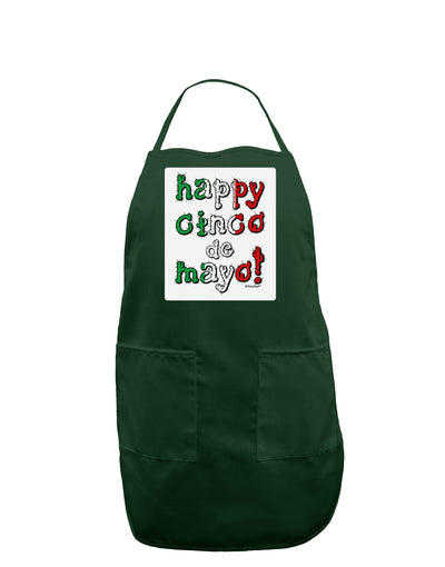 Happy Cinco de Mayo - Cactus Design Panel Dark Adult Apron by TooLoud-Bib Apron-TooLoud-Hunter-One-Size-Davson Sales