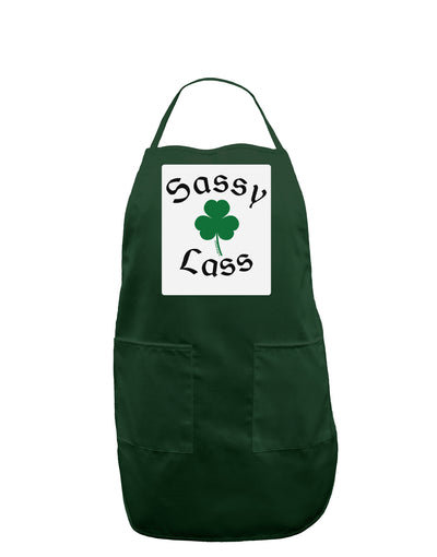 Sassy Lass St Patricks Day Panel Dark Adult Apron-Bib Apron-TooLoud-Hunter-One-Size-Davson Sales