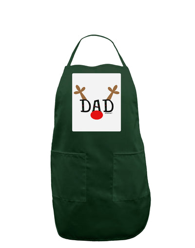 Matching Family Christmas Design - Reindeer - Dad Panel Dark Adult Apron by TooLoud-Bib Apron-TooLoud-Hunter-One-Size-Davson Sales