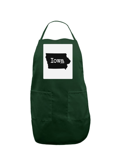 Iowa - United States Shape Panel Dark Adult Apron by TooLoud-Bib Apron-TooLoud-Hunter-One-Size-Davson Sales