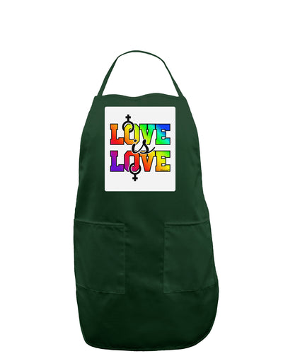 Love Is Love Lesbian Pride Panel Dark Adult Apron-Bib Apron-TooLoud-Hunter-One-Size-Davson Sales