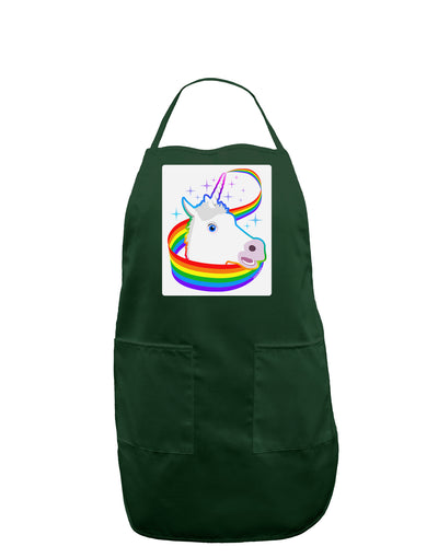 Magical Horn Rainbow Unicorn Panel Dark Adult Apron-Bib Apron-TooLoud-Hunter-One-Size-Davson Sales