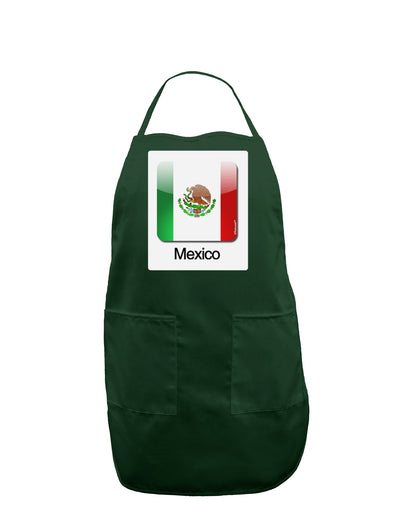 Mexican Flag App Icon - Text Panel Dark Adult Apron by TooLoud-Bib Apron-TooLoud-Hunter-One-Size-Davson Sales