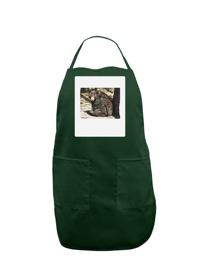 Sad Black Bear Panel Dark Adult Apron-Bib Apron-TooLoud-Hunter-One-Size-Davson Sales