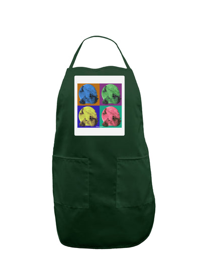 Three Wolves Howling - Pop-Art #2 Panel Dark Adult Apron by TooLoud-Bib Apron-TooLoud-Hunter-One-Size-Davson Sales