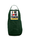 Live Love Teach Panel Dark Adult Apron-Bib Apron-TooLoud-Hunter-One-Size-Davson Sales