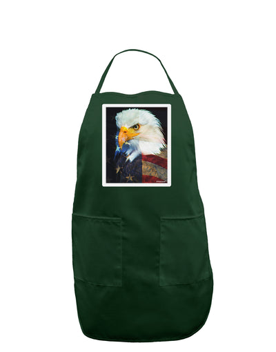 Patriotic Bald Eagle - American Flag Panel Dark Adult Apron by TooLoud-Bib Apron-TooLoud-Hunter-One-Size-Davson Sales