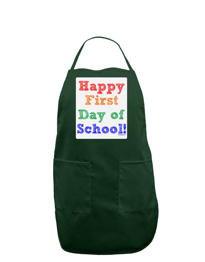 Happy First Day of School Panel Dark Adult Apron-Bib Apron-TooLoud-Hunter-One-Size-Davson Sales