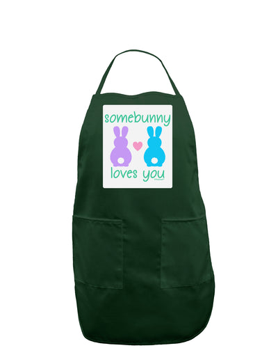 Somebunny Loves You Panel Dark Adult Apron by TooLoud-Bib Apron-TooLoud-Hunter-One-Size-Davson Sales