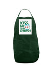 Kiss Me I'm Chirish Panel Dark Adult Apron by TooLoud-Bib Apron-TooLoud-Hunter-One-Size-Davson Sales