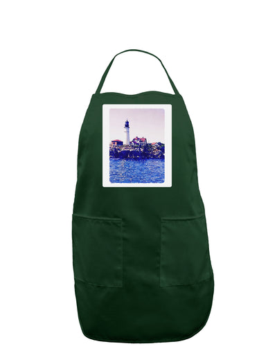 Watercolor Lighthouse 2 Panel Dark Adult Apron-Bib Apron-TooLoud-Hunter-One-Size-Davson Sales