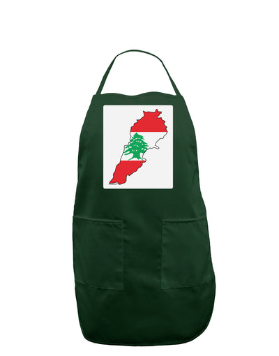 Lebanon Flag Silhouette Panel Dark Adult Apron-Bib Apron-TooLoud-Hunter-One-Size-Davson Sales