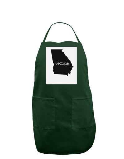 Georgia - United States Shape Panel Dark Adult Apron by TooLoud-Bib Apron-TooLoud-Hunter-One-Size-Davson Sales