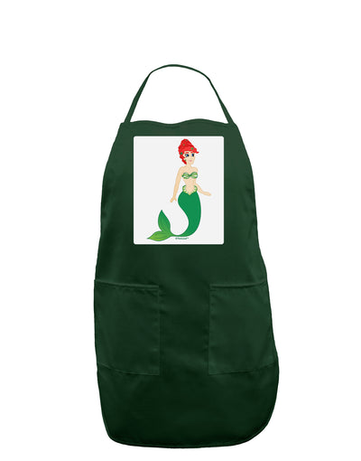 Mermaid Design - Green Panel Dark Adult Apron-Bib Apron-TooLoud-Hunter-One-Size-Davson Sales