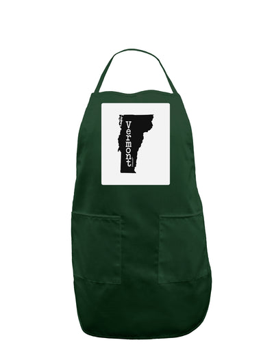 Vermont - United States Shape Panel Dark Adult Apron by TooLoud-Bib Apron-TooLoud-Hunter-One-Size-Davson Sales