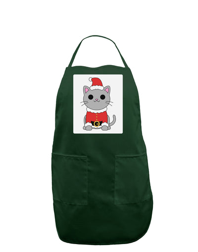 Mr. Whiskerton Santa Suit - Christmas Panel Dark Adult Apron by TooLoud-Bib Apron-TooLoud-Hunter-One-Size-Davson Sales