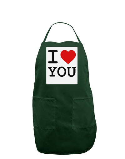 I Heart You Panel Dark Adult Apron-Bib Apron-TooLoud-Hunter-One-Size-Davson Sales